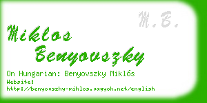 miklos benyovszky business card
